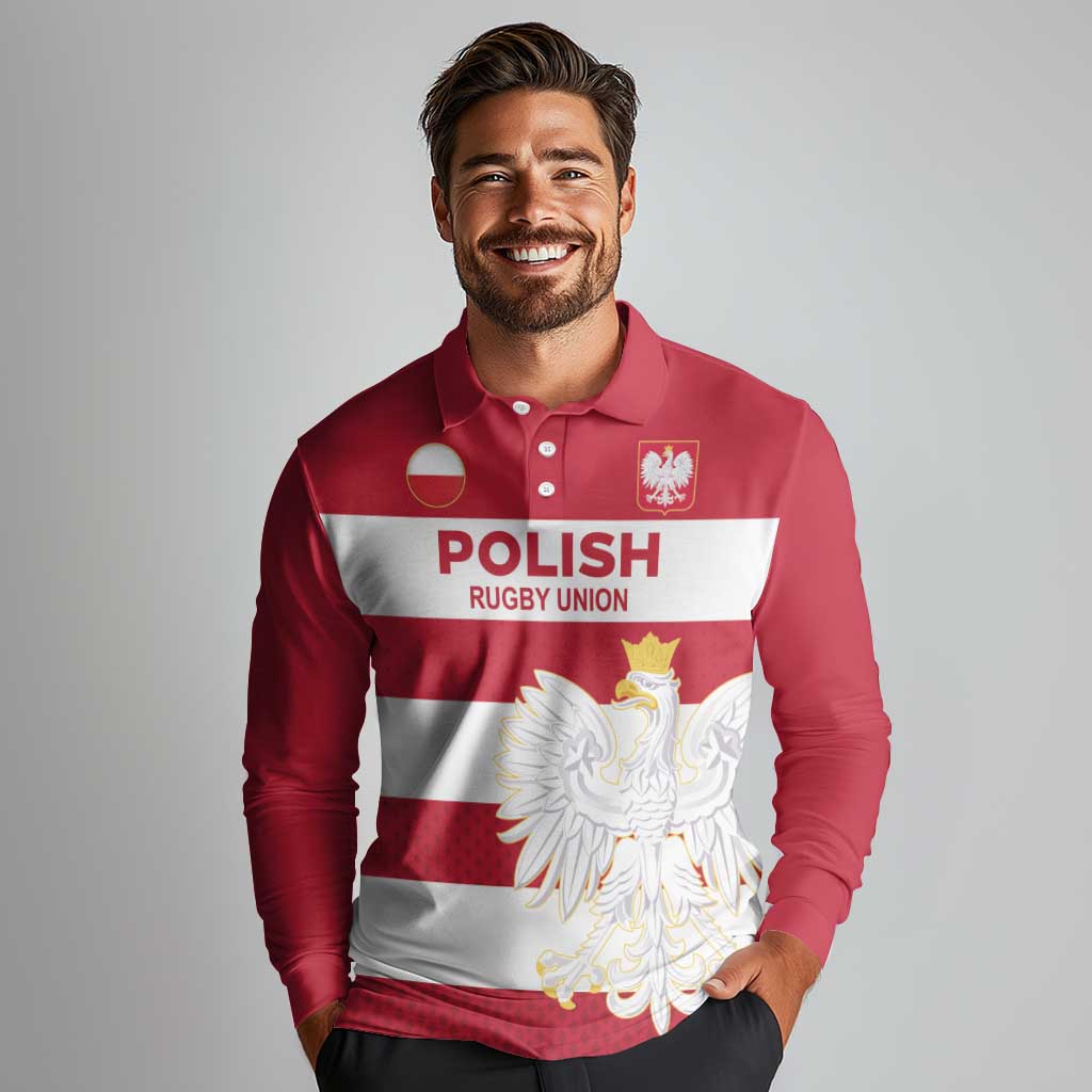 Custom Poland Rugby Long Sleeve Polo Shirt Biało-czerwoni Go Champion
