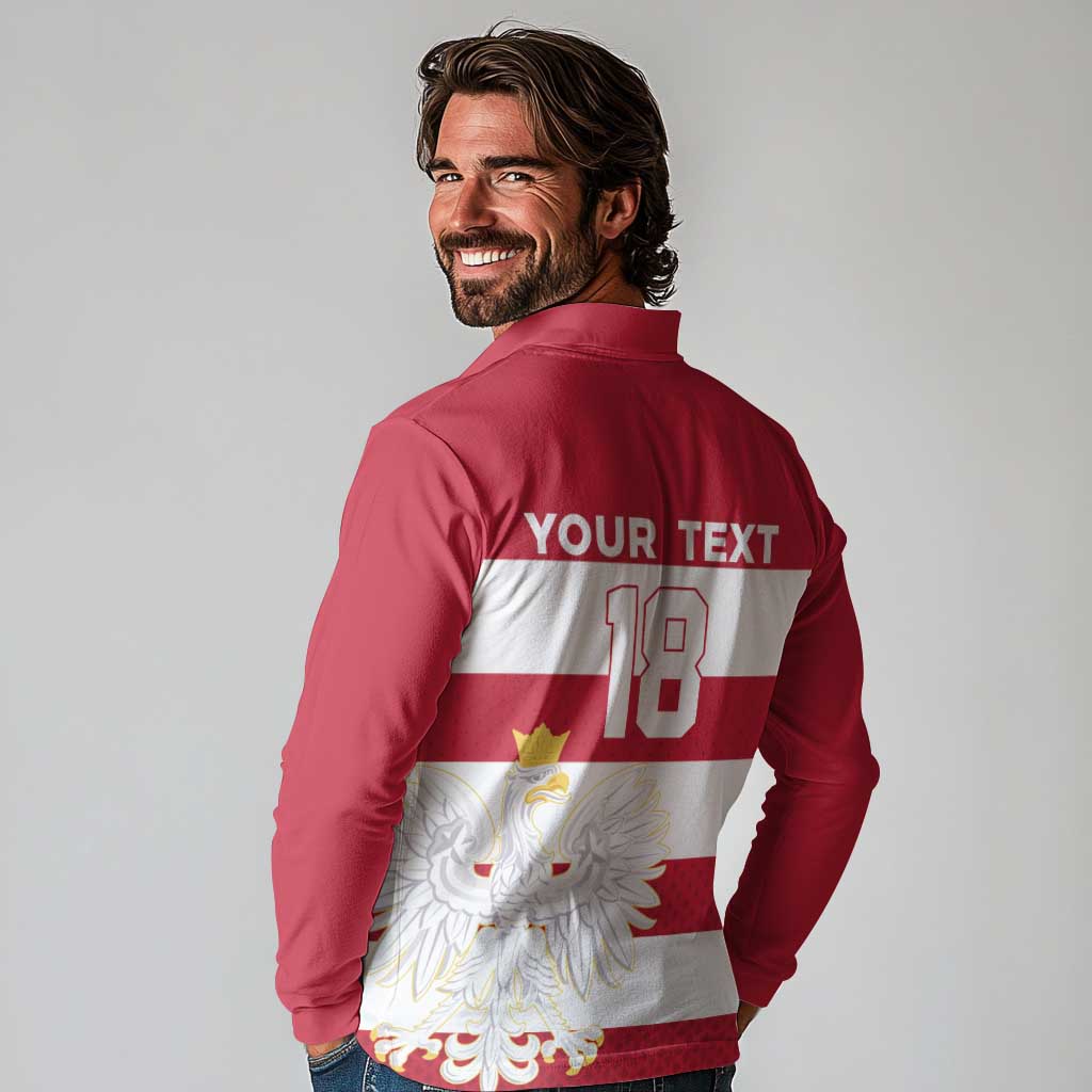 Custom Poland Rugby Long Sleeve Polo Shirt Biało-czerwoni Go Champion