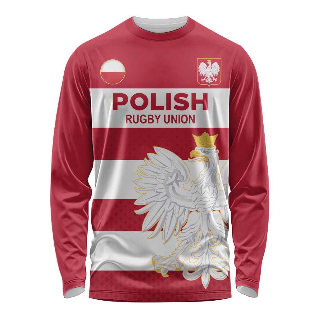 Custom Poland Rugby Long Sleeve Shirt Biało-czerwoni Go Champion