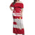 Custom Poland Rugby Off Shoulder Maxi Dress Biało-czerwoni Go Champion
