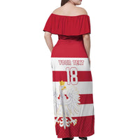 Custom Poland Rugby Off Shoulder Maxi Dress Biało-czerwoni Go Champion