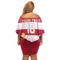 Custom Poland Rugby Off Shoulder Short Dress Biało-czerwoni Go Champion