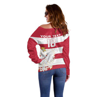 Custom Poland Rugby Off Shoulder Sweater Biało-czerwoni Go Champion