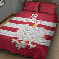 Custom Poland Rugby Quilt Bed Set Biało-czerwoni Go Champion
