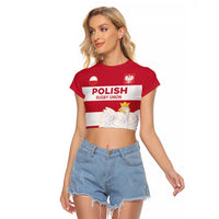 Custom Poland Rugby Raglan Cropped T Shirt Biało-czerwoni Go Champion