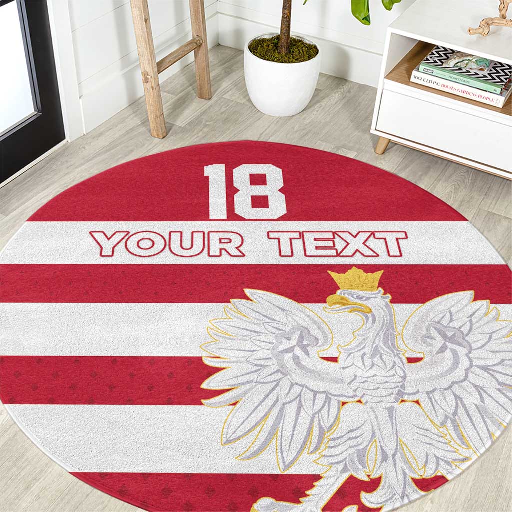 Custom Poland Rugby Round Carpet Biało-czerwoni Go Champion