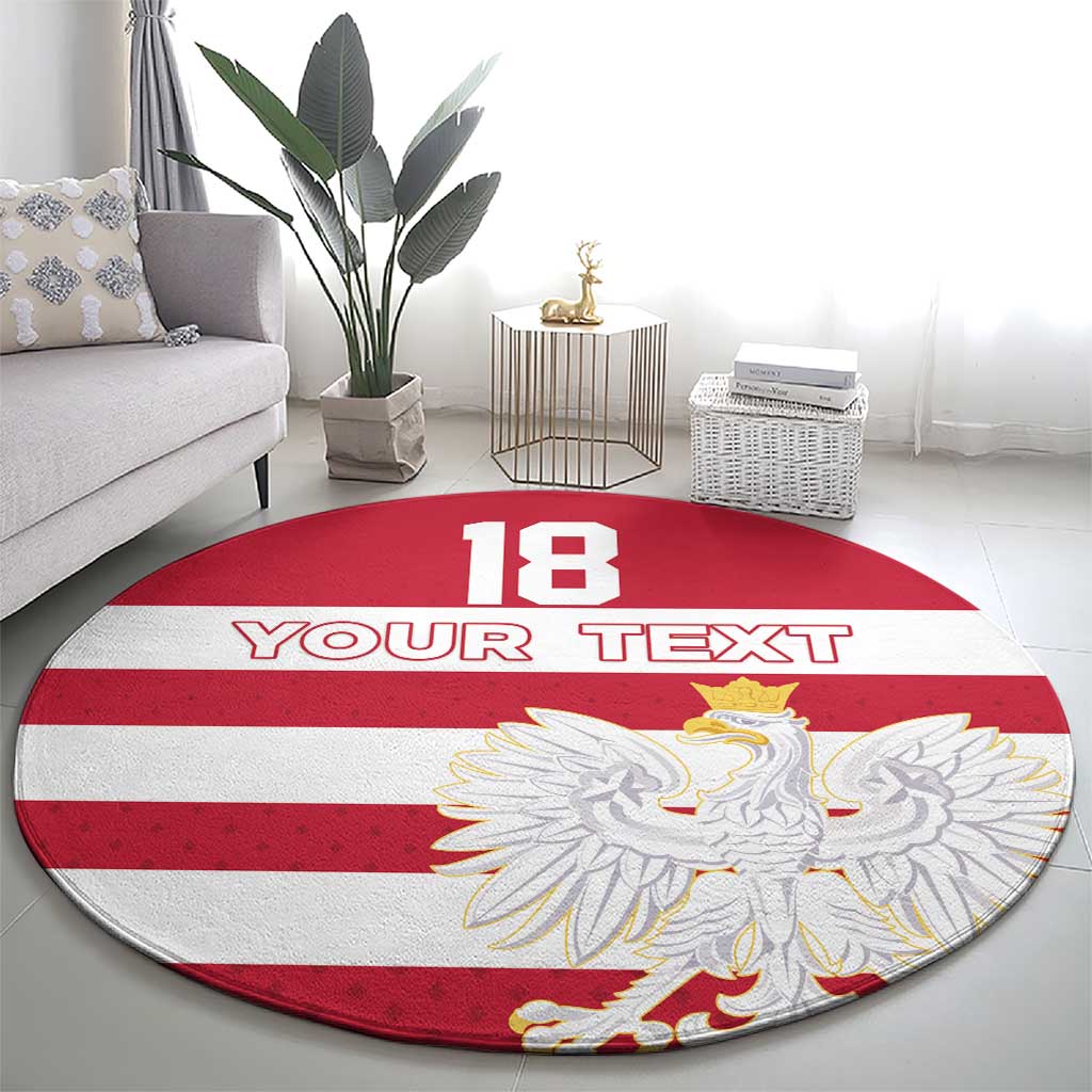 Custom Poland Rugby Round Carpet Biało-czerwoni Go Champion