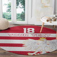 Custom Poland Rugby Round Carpet Biało-czerwoni Go Champion