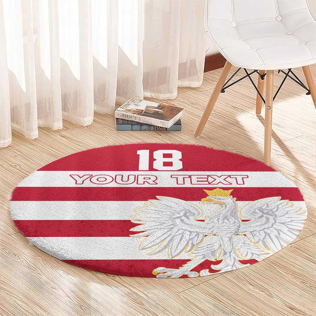 Custom Poland Rugby Round Carpet Biało-czerwoni Go Champion