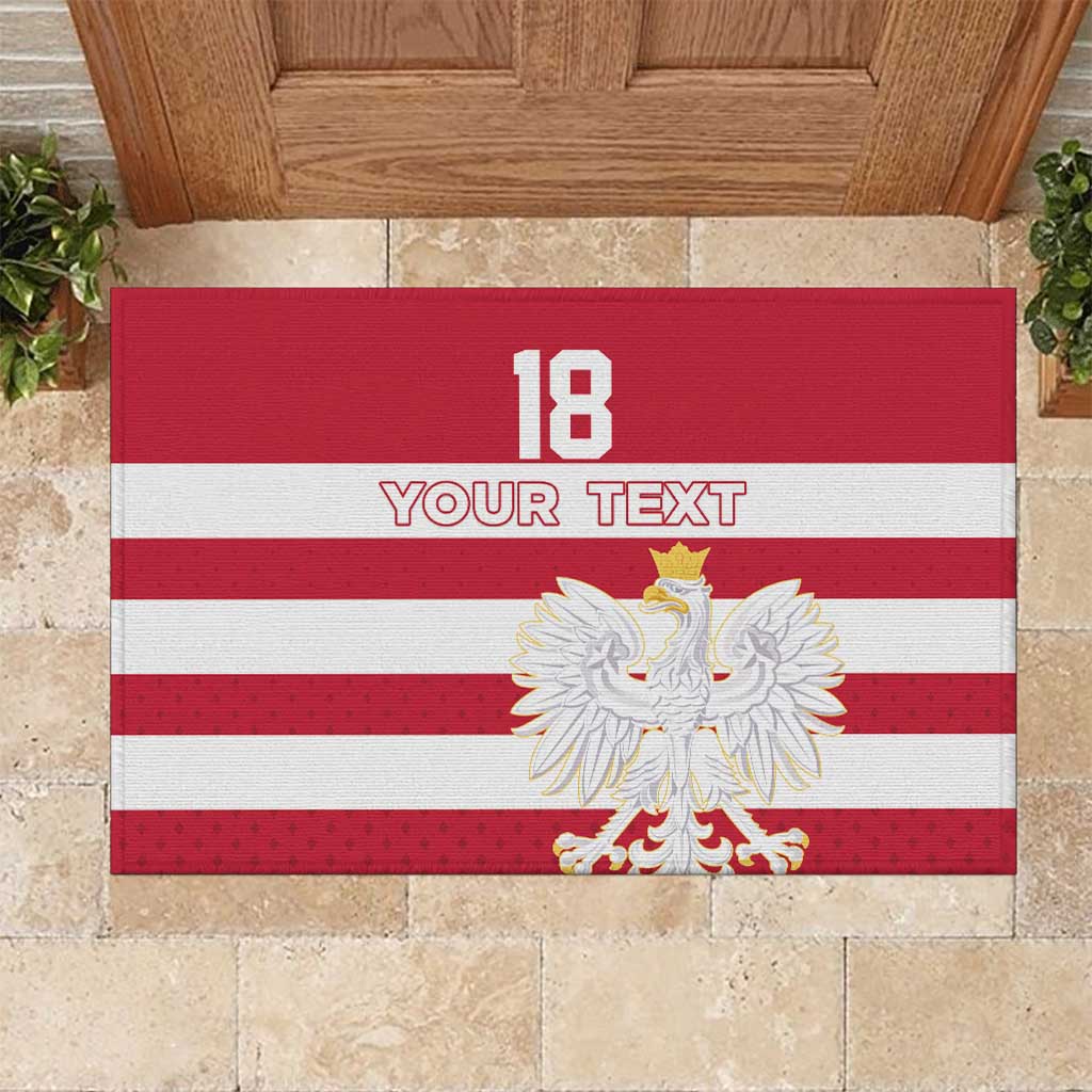Custom Poland Rugby Rubber Doormat Biało-czerwoni Go Champion