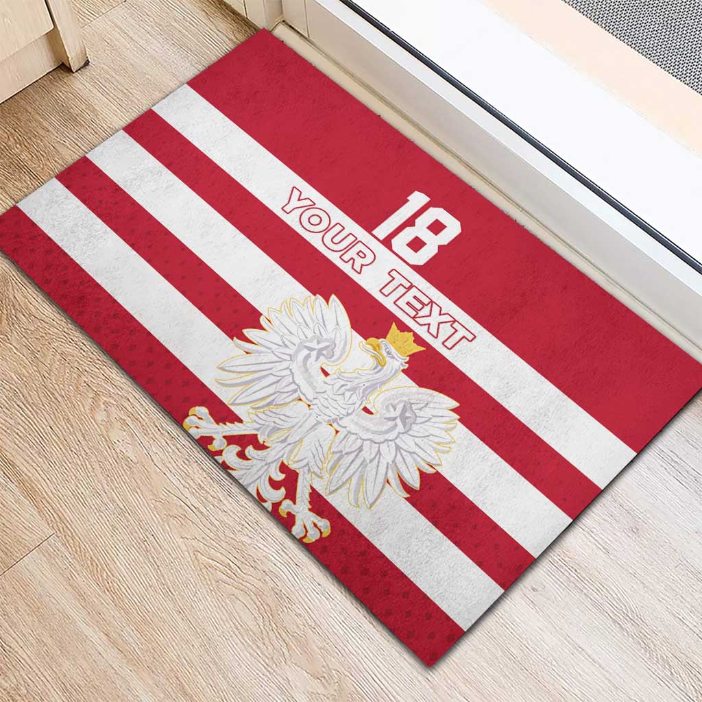 Custom Poland Rugby Rubber Doormat Biało-czerwoni Go Champion