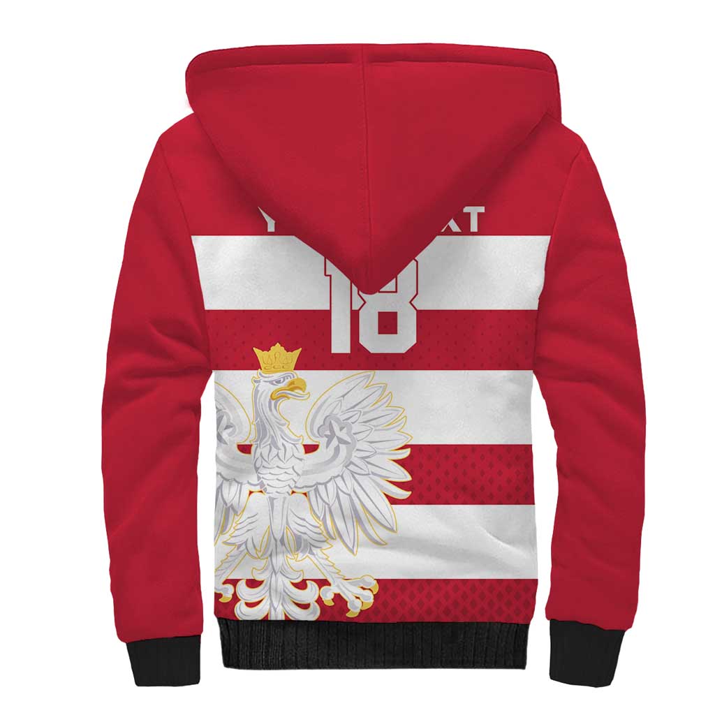 Custom Poland Rugby Sherpa Hoodie Biało-czerwoni Go Champion
