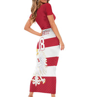 Custom Poland Rugby Short Sleeve Bodycon Dress Biało-czerwoni Go Champion