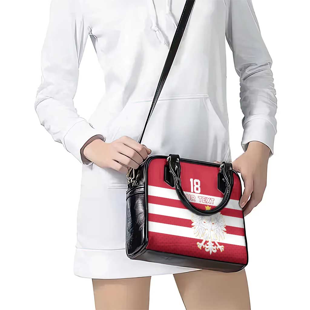 Custom Poland Rugby Shoulder Handbag Biało-czerwoni Go Champion
