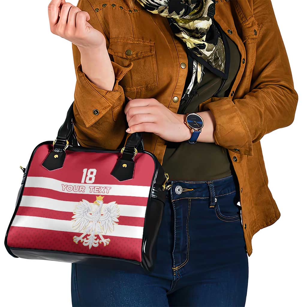 Custom Poland Rugby Shoulder Handbag Biało-czerwoni Go Champion