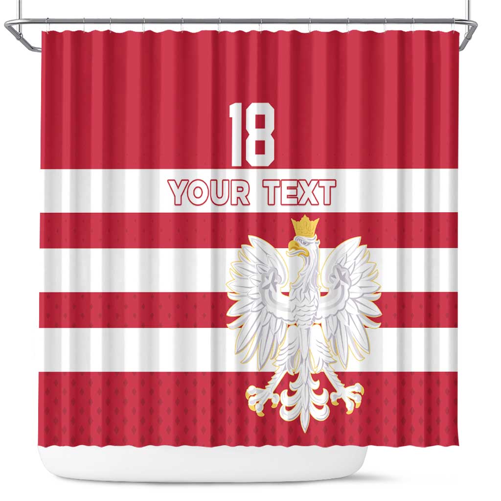 Custom Poland Rugby Shower Curtain Biało-czerwoni Go Champion
