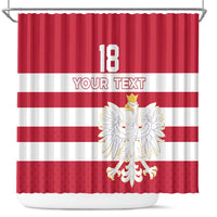 Custom Poland Rugby Shower Curtain Biało-czerwoni Go Champion