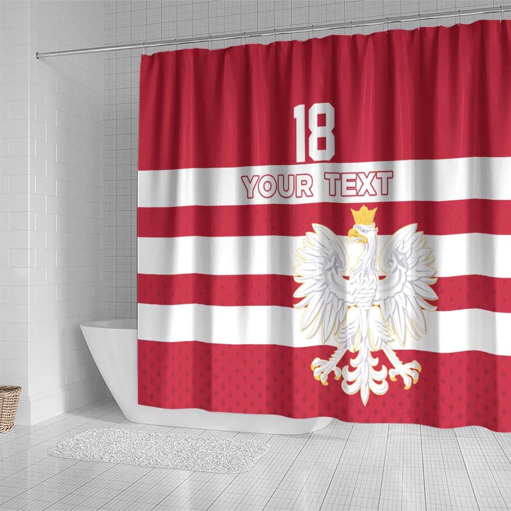 Custom Poland Rugby Shower Curtain Biało-czerwoni Go Champion