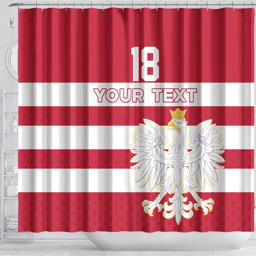 Custom Poland Rugby Shower Curtain Biało-czerwoni Go Champion