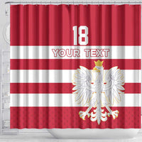 Custom Poland Rugby Shower Curtain Biało-czerwoni Go Champion
