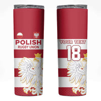 Custom Poland Rugby Skinny Tumbler Biało-czerwoni Go Champion