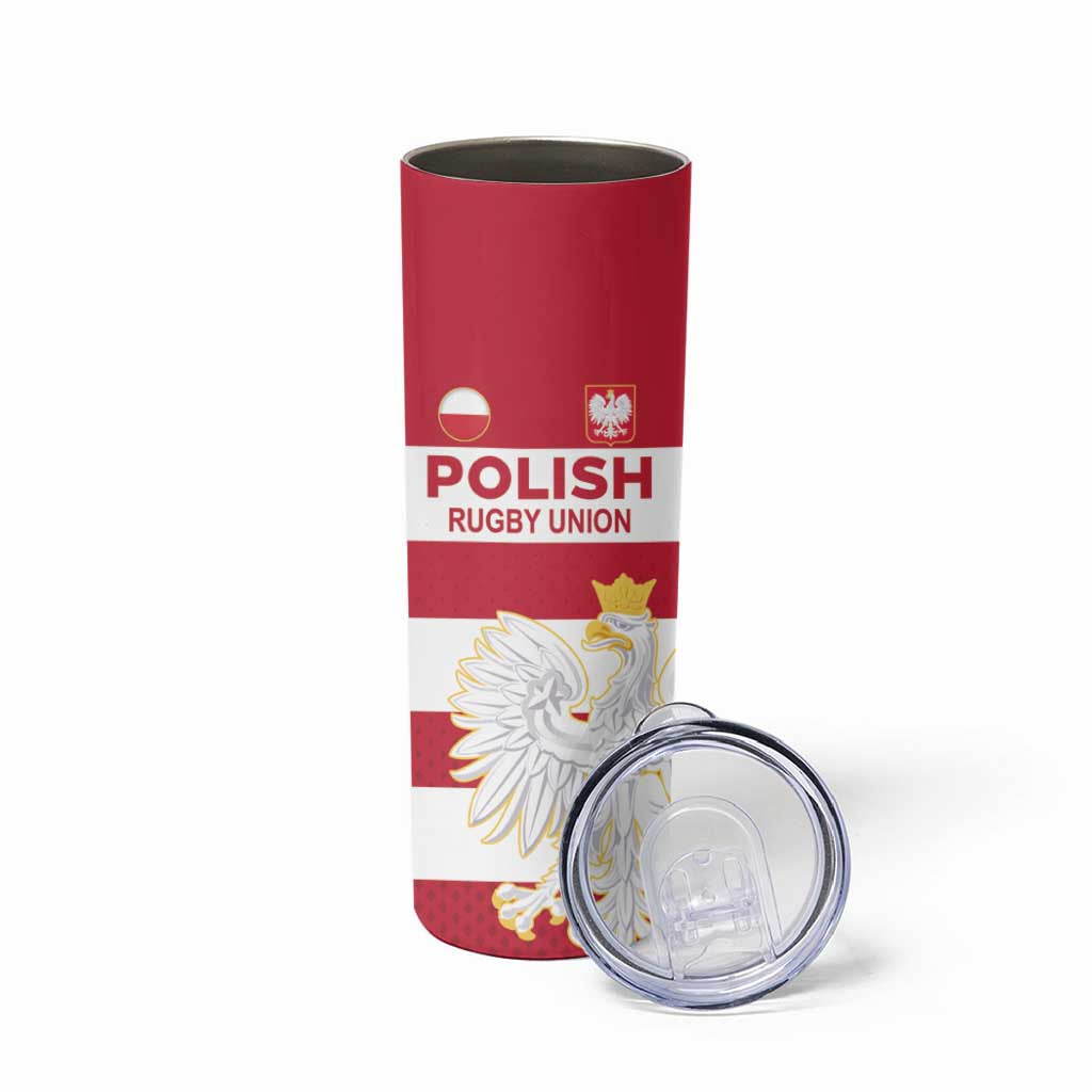 Custom Poland Rugby Skinny Tumbler Biało-czerwoni Go Champion