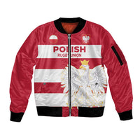 Custom Poland Rugby Sleeve Zip Bomber Jacket Biało-czerwoni Go Champion