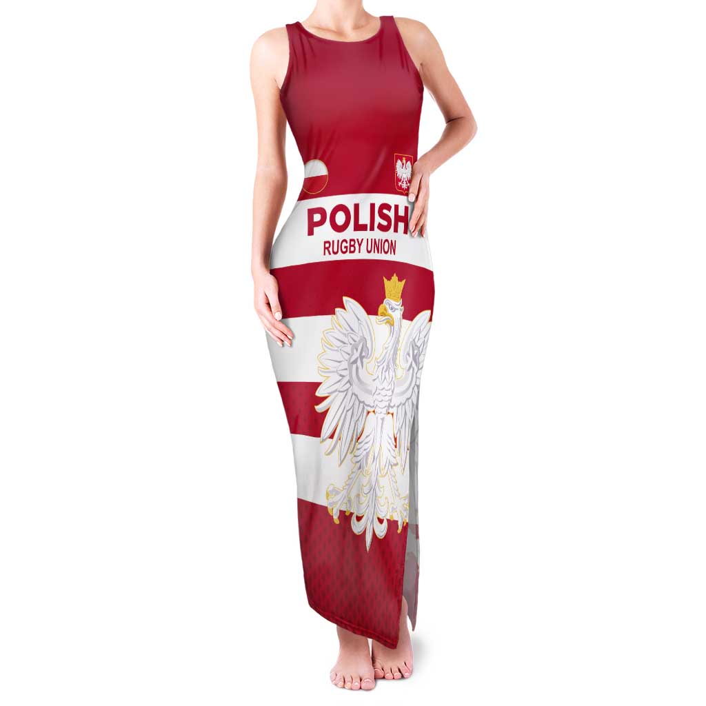 Custom Poland Rugby Tank Maxi Dress Biało-czerwoni Go Champion