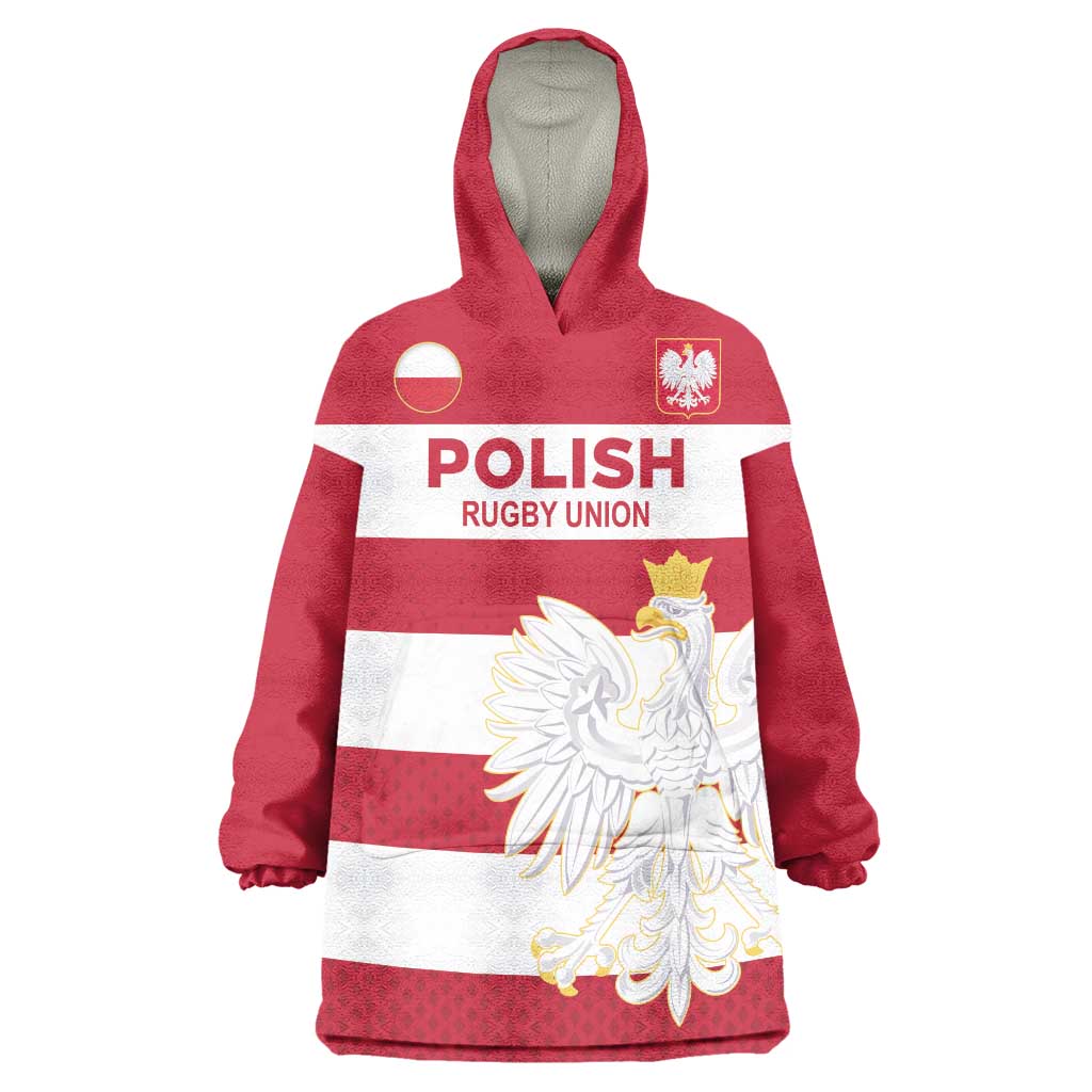 Custom Poland Rugby Wearable Blanket Hoodie Biało-czerwoni Go Champion