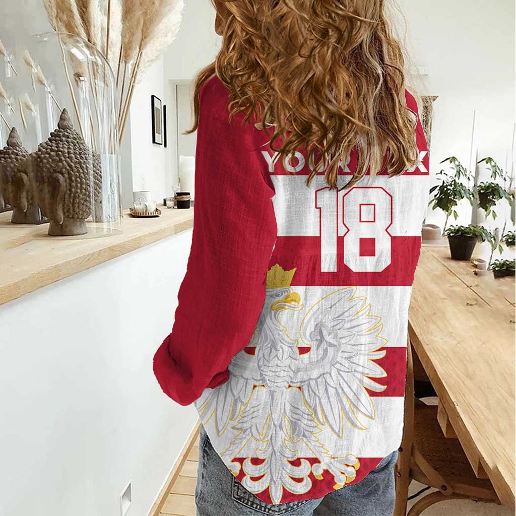 Custom Poland Rugby Women Casual Shirt Biało-czerwoni Go Champion