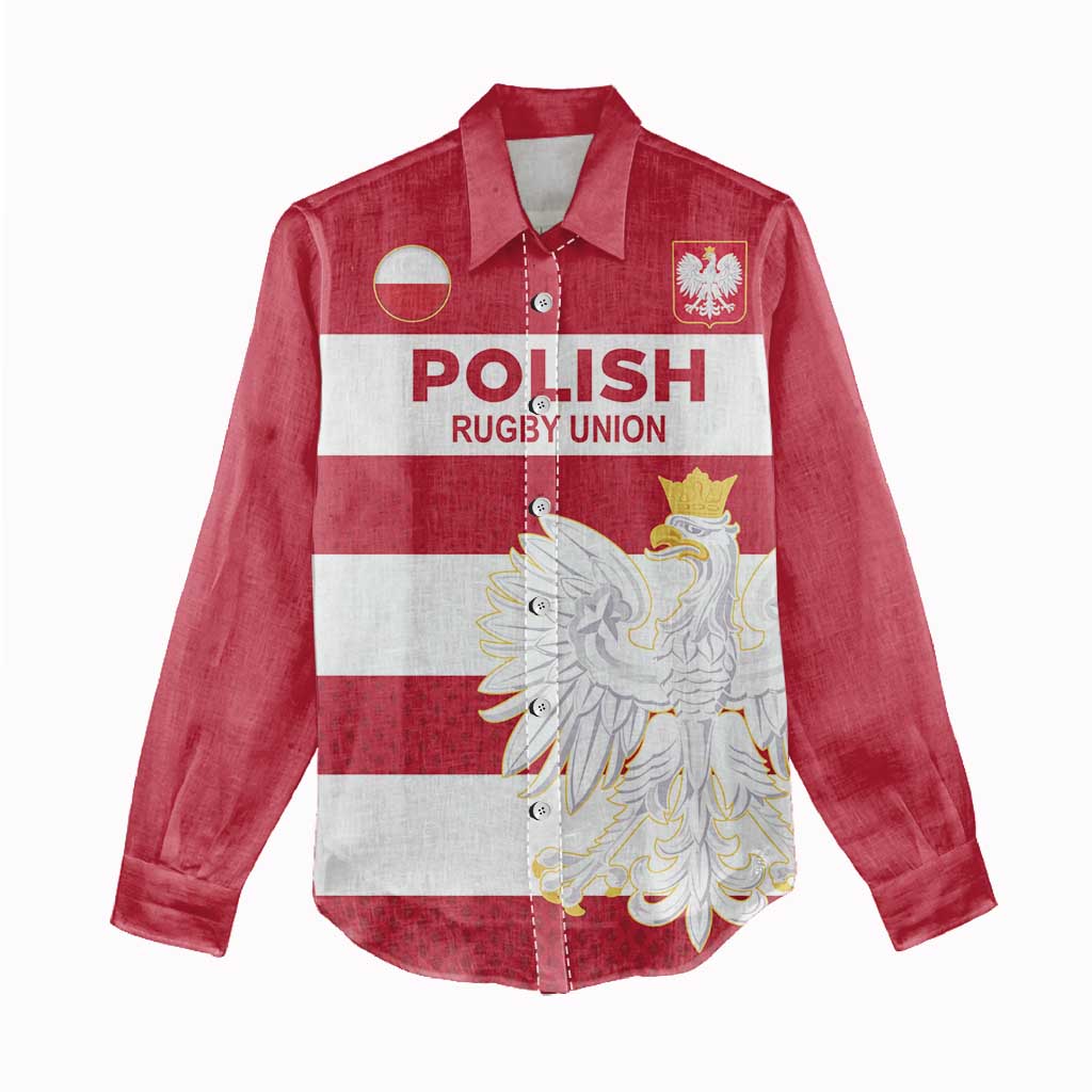 Custom Poland Rugby Women Casual Shirt Biało-czerwoni Go Champion