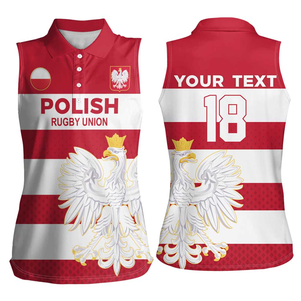 Custom Poland Rugby Women Sleeveless Polo Shirt Biało-czerwoni Go Champion