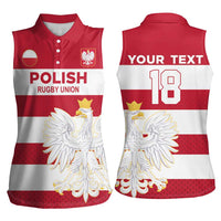 Custom Poland Rugby Women Sleeveless Polo Shirt Biało-czerwoni Go Champion