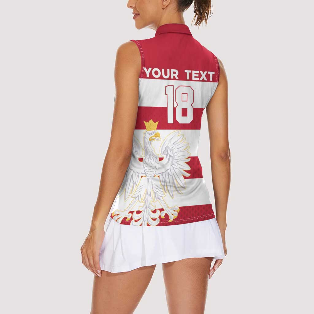 Custom Poland Rugby Women Sleeveless Polo Shirt Biało-czerwoni Go Champion