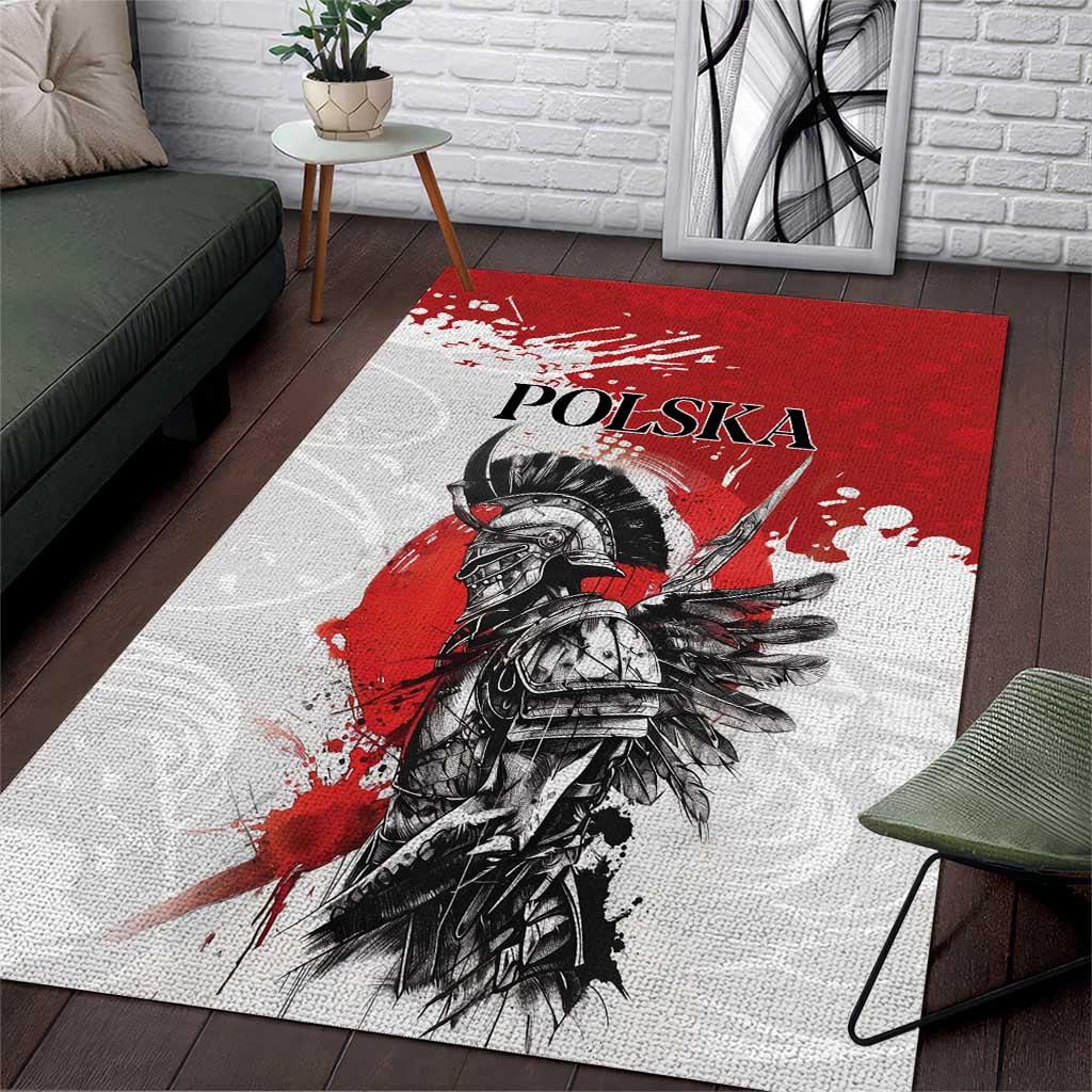 Polish Winged Hussar Area Rug Grunge Style