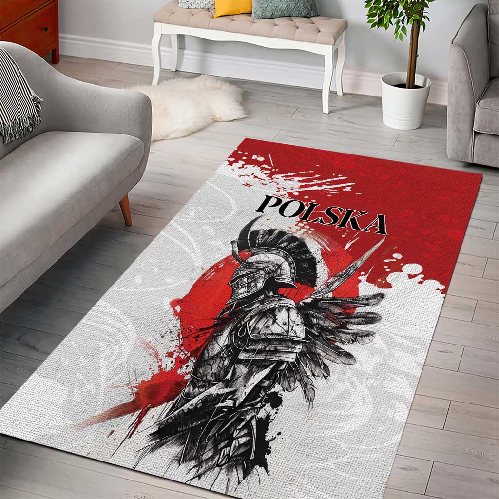 Polish Winged Hussar Area Rug Grunge Style
