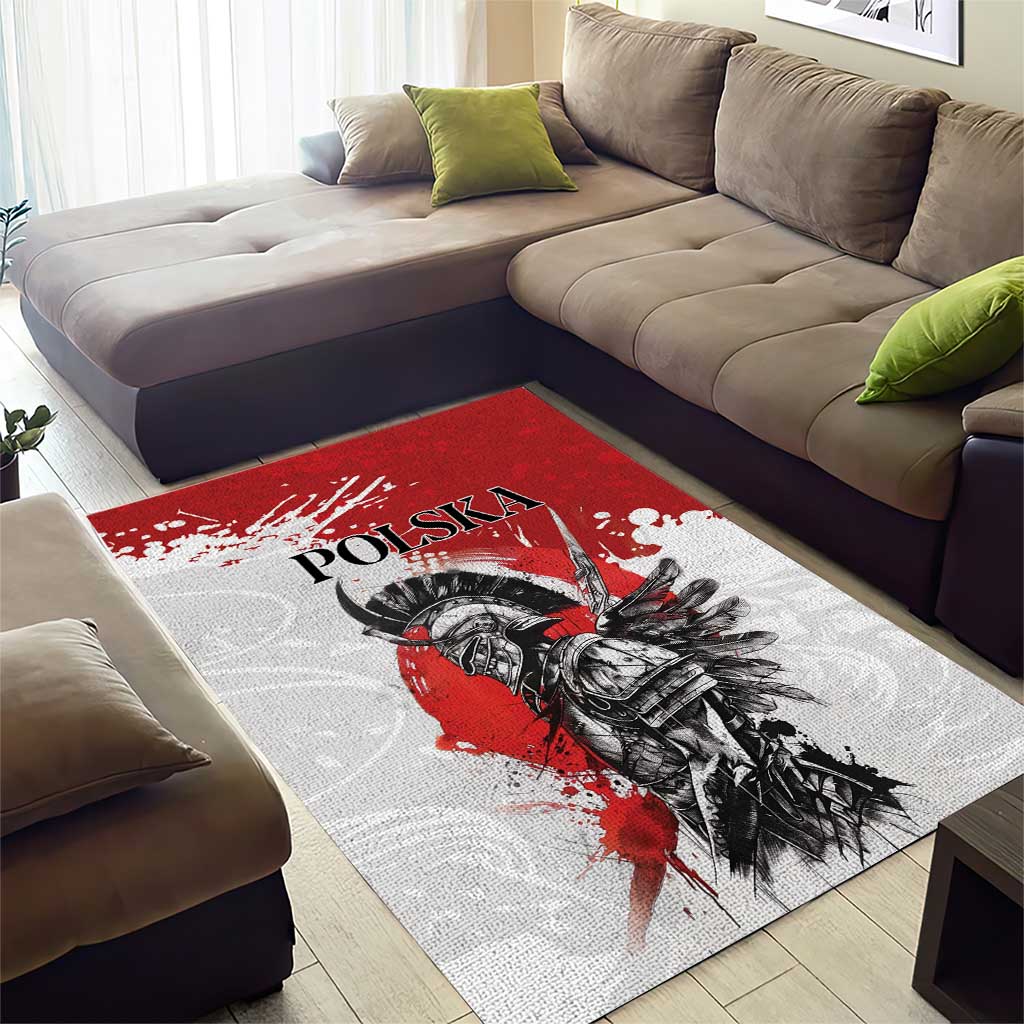 Polish Winged Hussar Area Rug Grunge Style