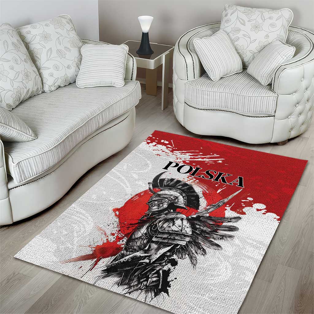Polish Winged Hussar Area Rug Grunge Style