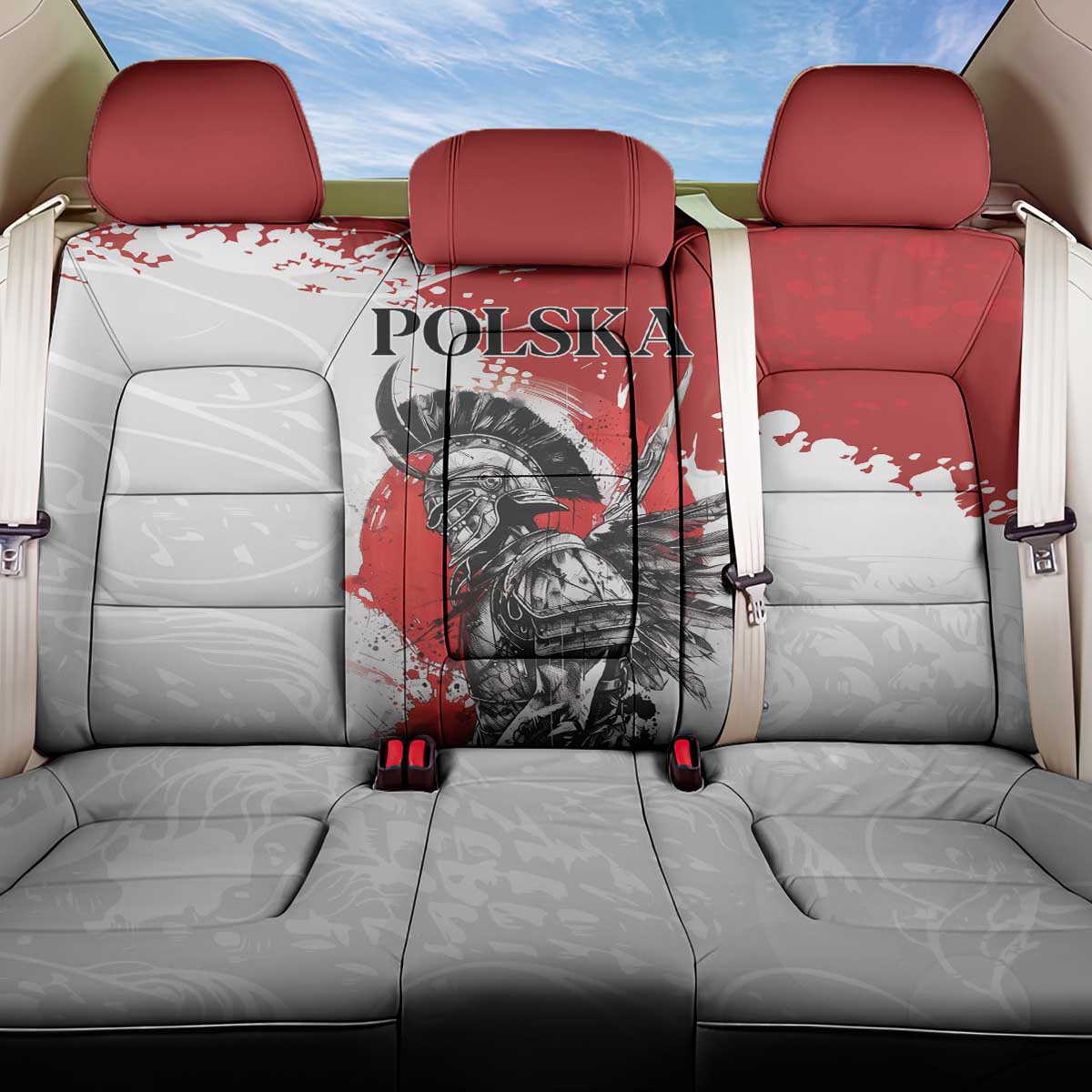 Polish Winged Hussar Back Car Seat Cover Grunge Style