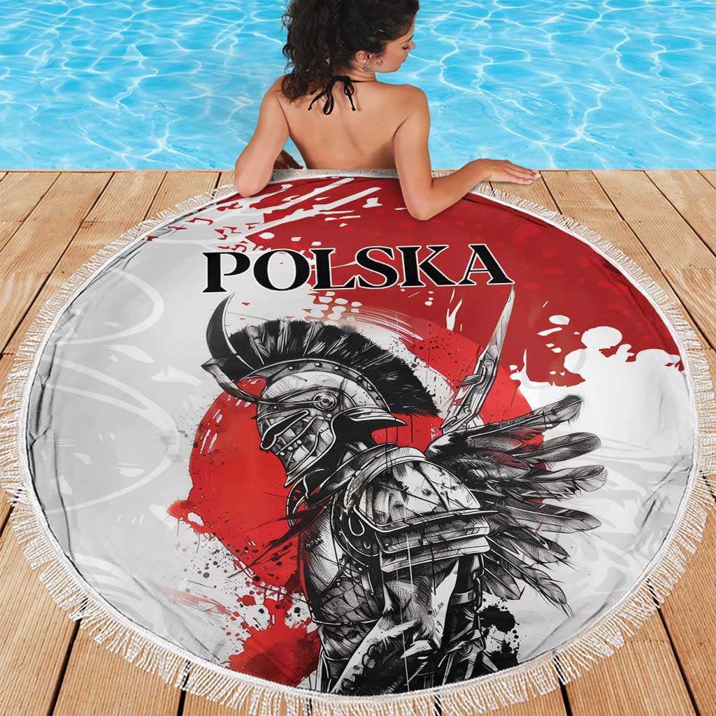 Polish Winged Hussar Beach Blanket Grunge Style