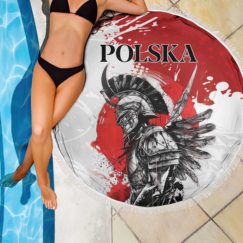 Polish Winged Hussar Beach Blanket Grunge Style