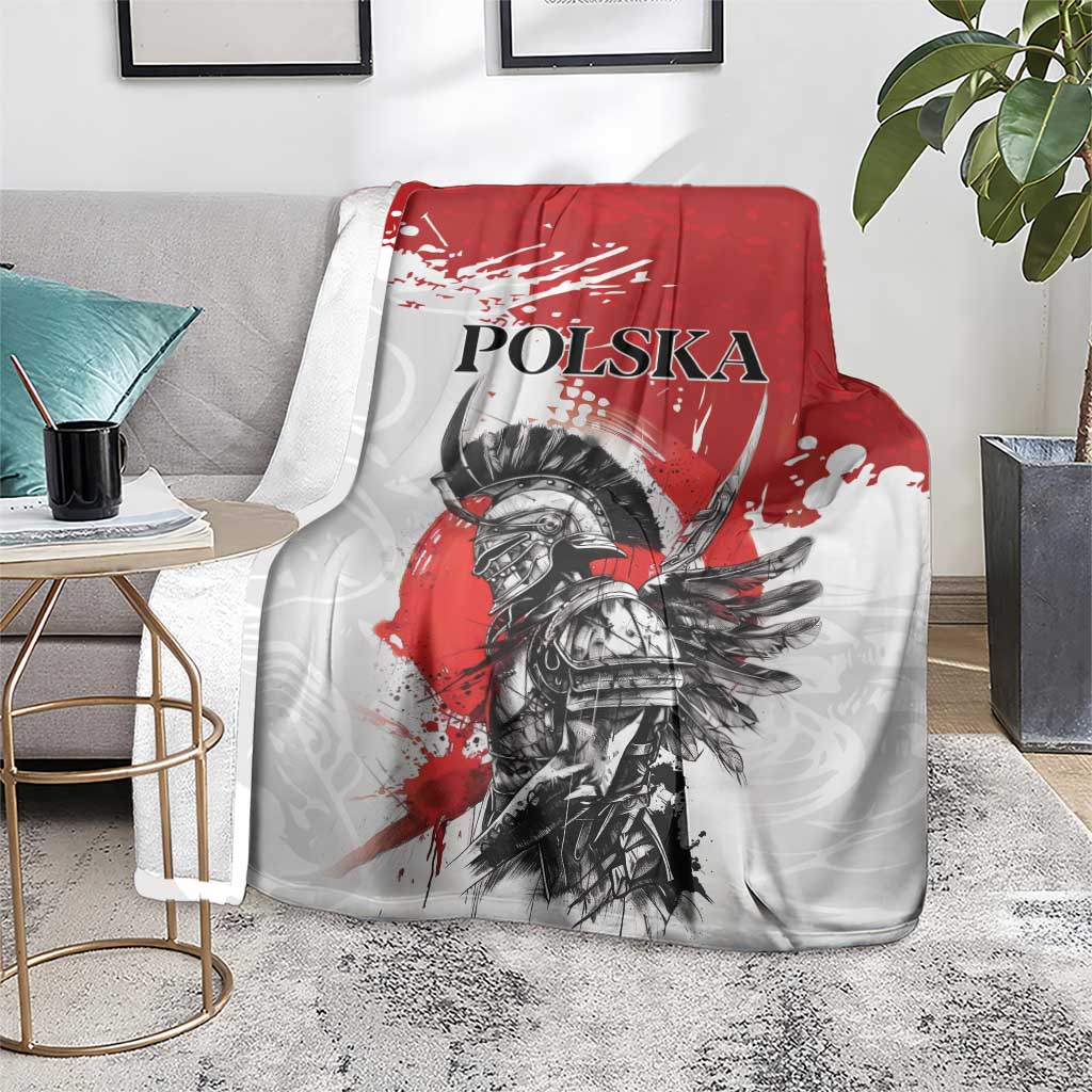 Polish Winged Hussar Blanket Grunge Style