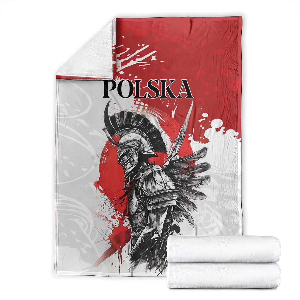 Polish Winged Hussar Blanket Grunge Style
