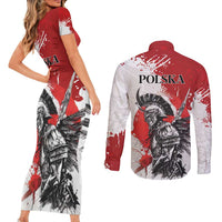 Polish Winged Hussar Couples Matching Short Sleeve Bodycon Dress and Long Sleeve Button Shirt Grunge Style