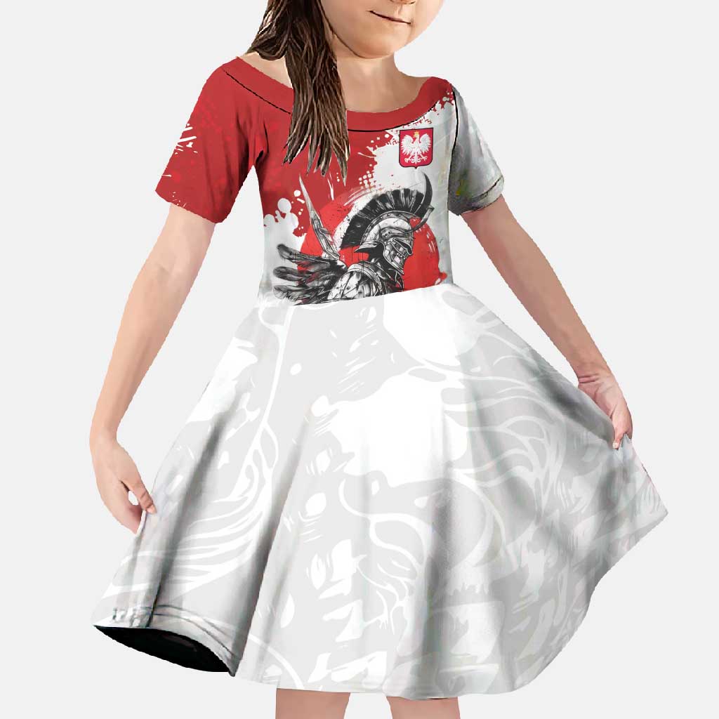 Polish Winged Hussar Family Matching Mermaid Dress and Hawaiian Shirt Grunge Style