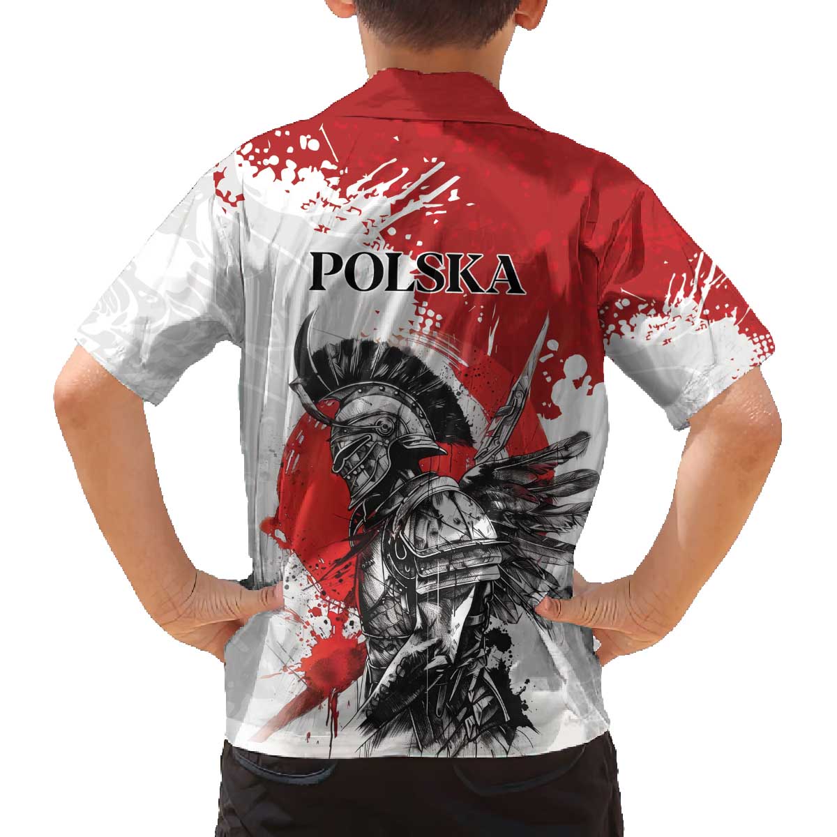 Polish Winged Hussar Family Matching Off The Shoulder Long Sleeve Dress and Hawaiian Shirt Grunge Style