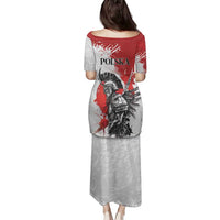 Polish Winged Hussar Family Matching Puletasi and Hawaiian Shirt Grunge Style