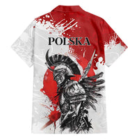 Polish Winged Hussar Family Matching Short Sleeve Bodycon Dress and Hawaiian Shirt Grunge Style