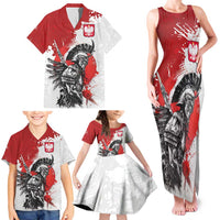 Polish Winged Hussar Family Matching Tank Maxi Dress and Hawaiian Shirt Grunge Style