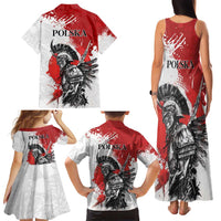 Polish Winged Hussar Family Matching Tank Maxi Dress and Hawaiian Shirt Grunge Style